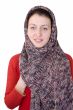 woman wearing a wool scarf