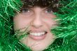 woman with tinsel