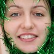 woman with tinsel