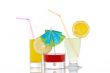 Glasses with beverages