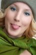cute blond with green scarf