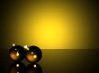 christmas balls in yellow