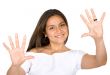 fun girl showing her hands