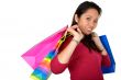 asian girl with shopping bags