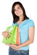 beautiful girl with shopping bags
