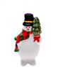 Isolated Porcelain Christmas Figurine: Frosty the Snowman