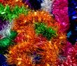 Rainbow Coloured Christmas Tinsel Texture