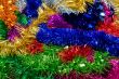 Rainbow Coloured Christmas Tinsel Texture