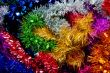 Rainbow Coloured Christmas Tinsel Texture