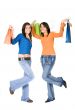girls having fun on a shopping day out