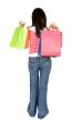 girl with shopping bags from behind