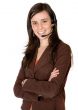 business girl with headset