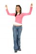 girl dancing over white
