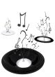 abstract black and white music background