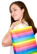 beautiful woman with shopping bags