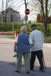Senior couple walking together