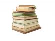 Pile of antiquarian books - isolated