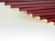 Softcover books with red spines