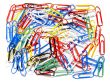 Disorganized multicolored paperclips