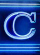 The letter `C` in neon