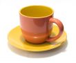 Pottery coffee cup and saucer 1