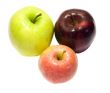 Three multicolored apples