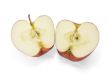 Two halfs of cur red apple