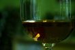 Wine bottle and glass