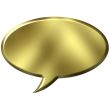 3D Golden Speech Bubble