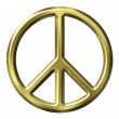 3D Golden Peace Symbol