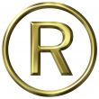 3D Golden Registered Symbol