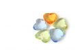 Colour hearts / white background