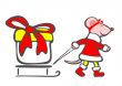 christmas mouse and gift