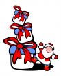 santa and gift boxes