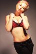 sexy blond in red lingerie