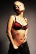 sexy blond in red lingerie