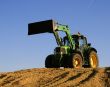 Tractor on corn