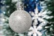 Christmas decoration - silver ball and tinsel