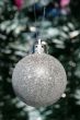 Christmas decoration - silver ball and tinsel