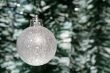 Christmas decoration - silver ball and tinsel