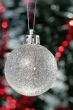 Christmas decoration - silver ball and  tinsel