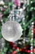 Christmas decoration - silver ball and tinsel
