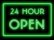 neon style 24 hour open sign
