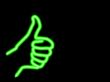 neon style thumbs up with copyspace