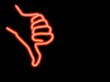 neon thumbs down
