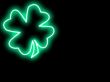 Neon style Shamrock with copyspace