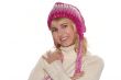 Smiling blond girl in cap