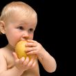 baby with apple