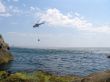 helicopter above the sea