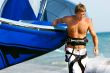 portrait of kitesurfer with kite